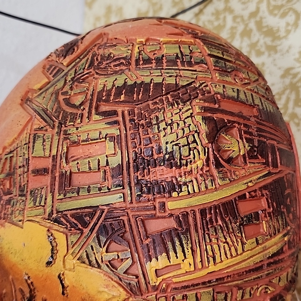 Orange Halloween Pumpkin with Haunted House Design - Picture 8 of 8